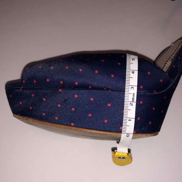 Zara Blue Polka dot Peep Toe Platform High Heels - Picture 13 of 13